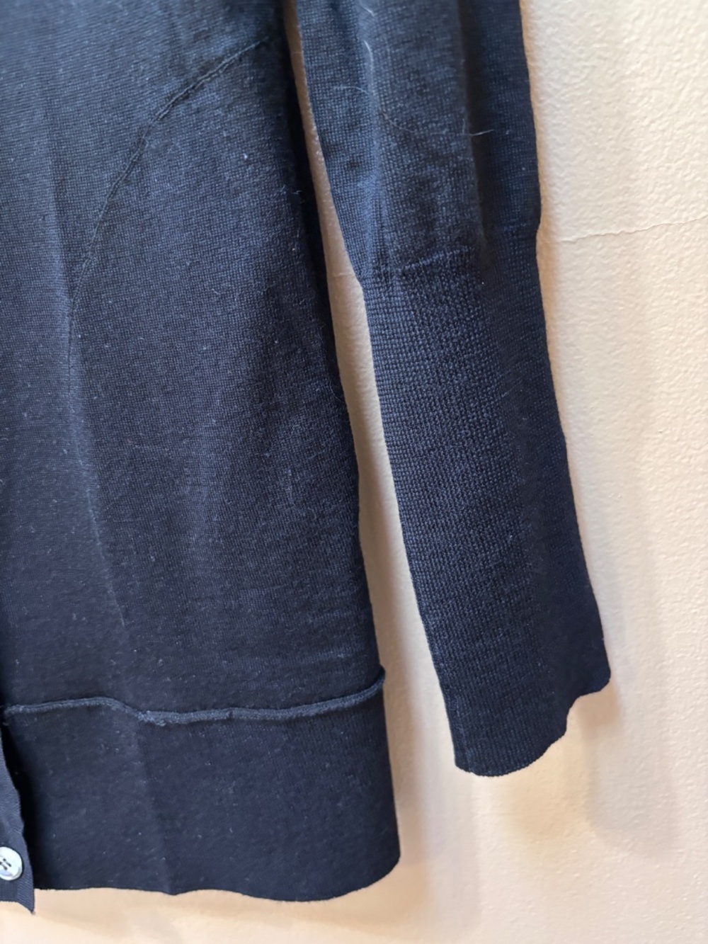 J. Crew Infinity Black Merino Wool Long Button Down Cardigan Sweater Size M - Picture 4 of 7